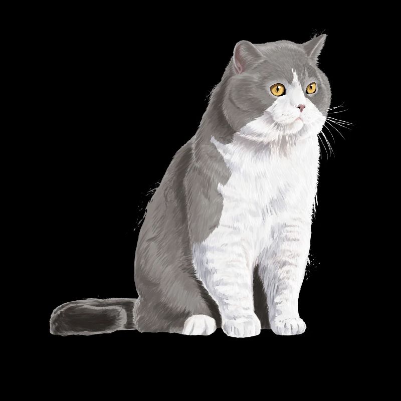 Sitzende Bi-Colour Britisch Kurzhaar Katze