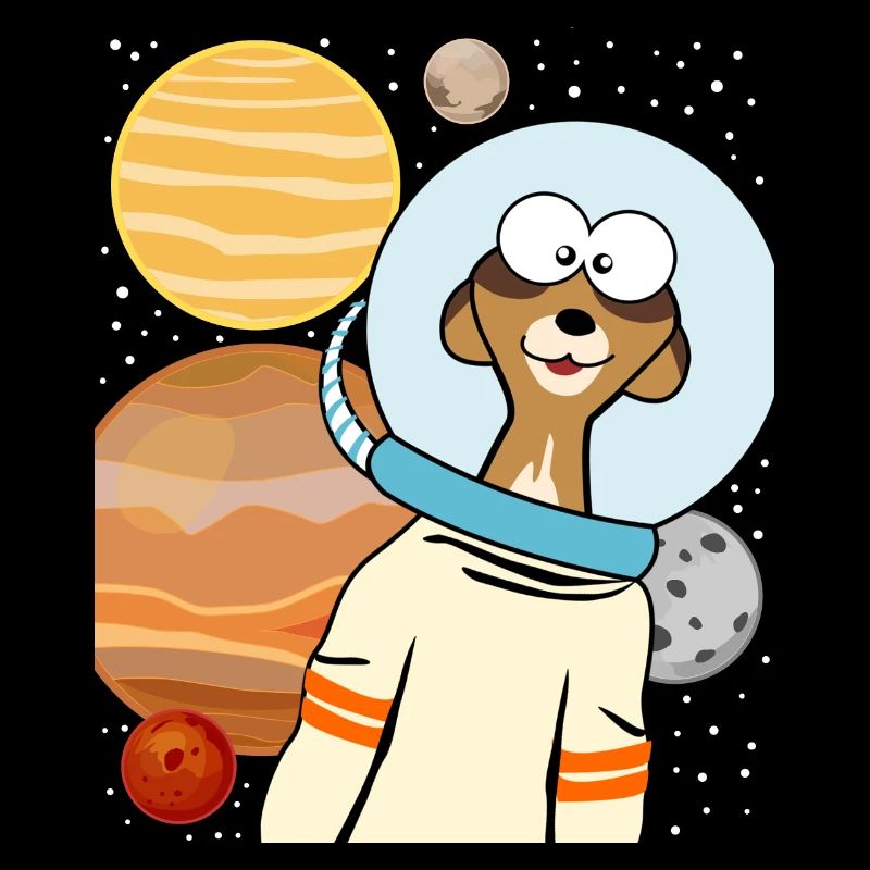 Meerkat astronaut in space