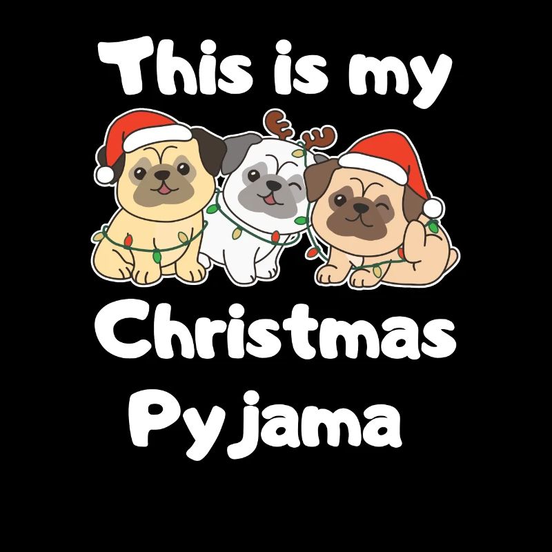 Mops Hunde Weihnachts Schlafanzug