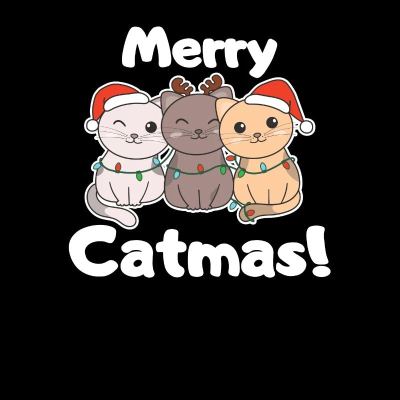 Chat Animaux de Noël Chats mignons Joyeux Catmas
