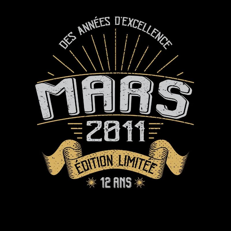 Mars 2011 12 Ans Anniversaire Vintage Idée Cadeau