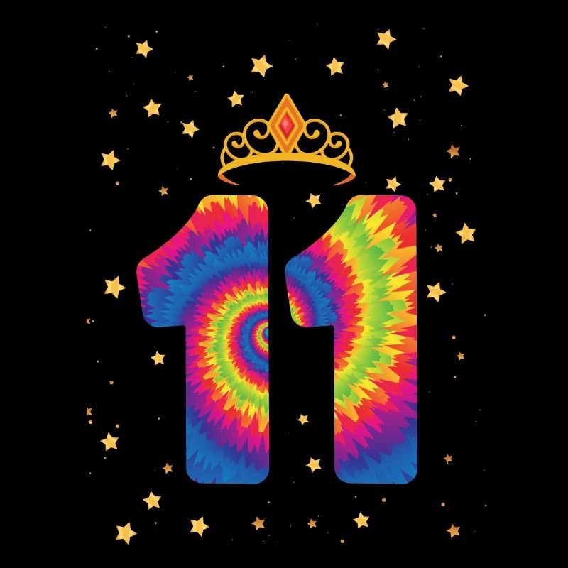 11. Geburtstag Krone | Tie Dye Themed Geburtstag