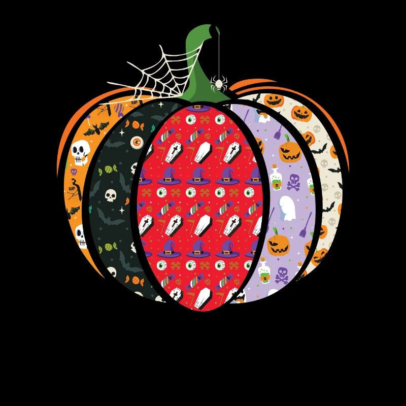 Spooky Patterned Pumpkin Halloween Holiday