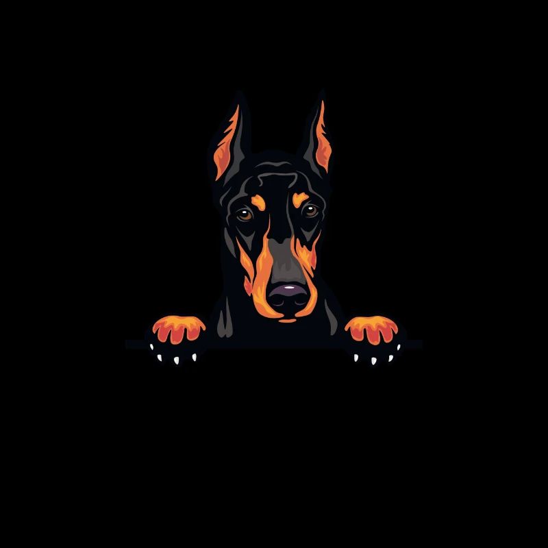 Hund Glücklich mit Dobermann
