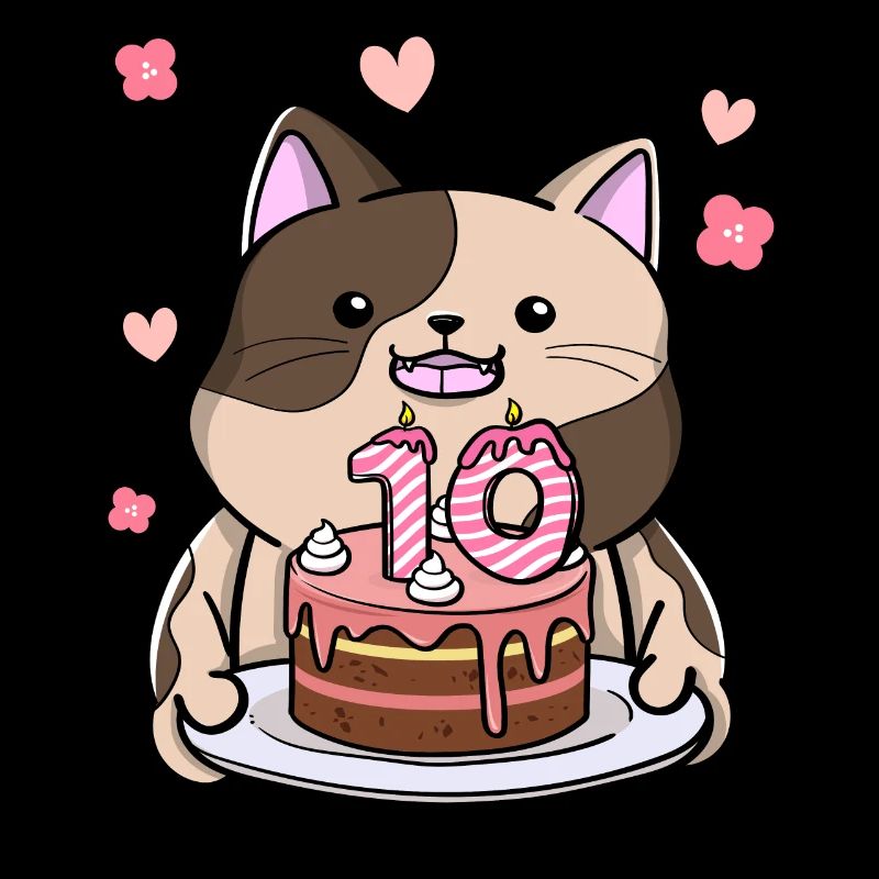 Chubby cat keeps a birthday cake for 10 years