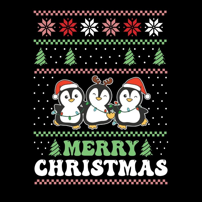 Joyeux Noël rétro moche pingouin de Noël