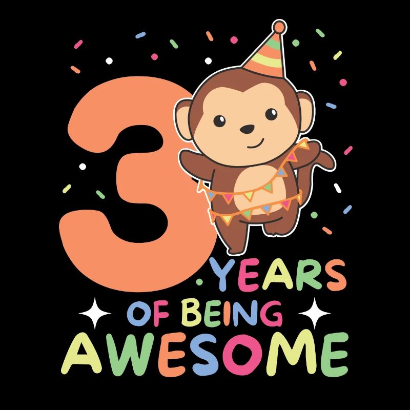 Monkey for the 3rd birthday children three years old