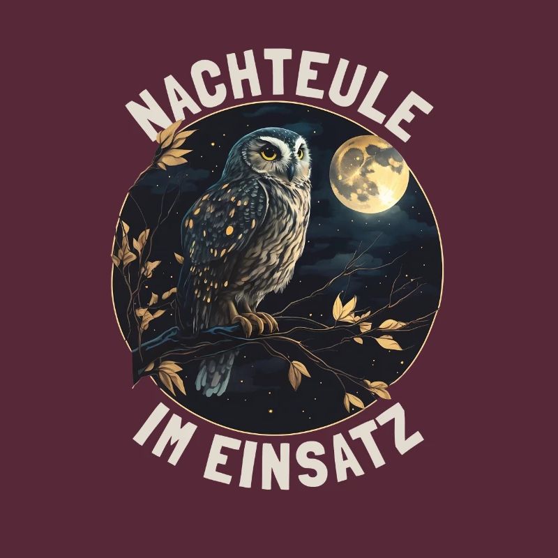 Nachteule im Einsatz Eule Vollmond Nachtdienst