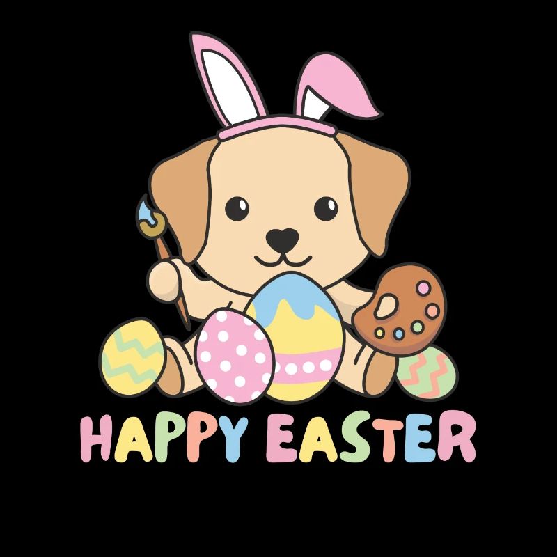 happy easter süßes Labrador Ostern mit Ostereiern