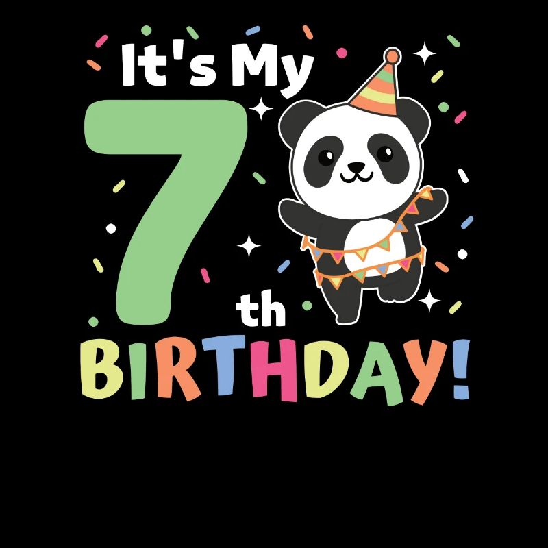 Panda for 7th birthday children seven years old