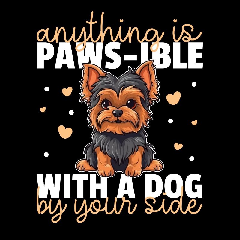 Chiens jeu de mots mignon Yorkshire Terrier
