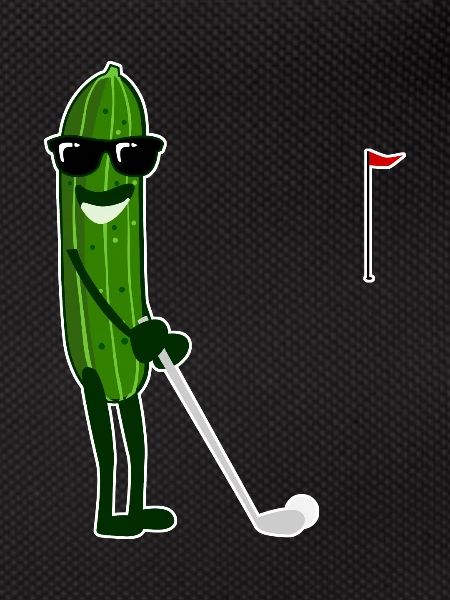 Cucumber plays golf cucumbers