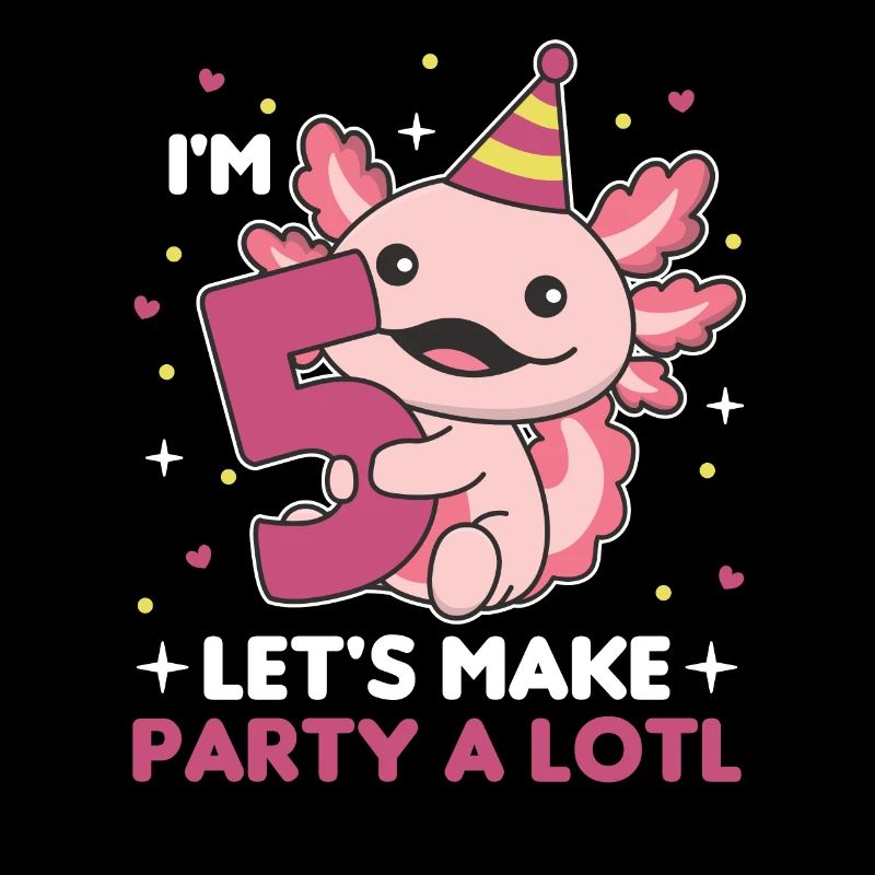 5th birthday axolotl five year old cute axolotls