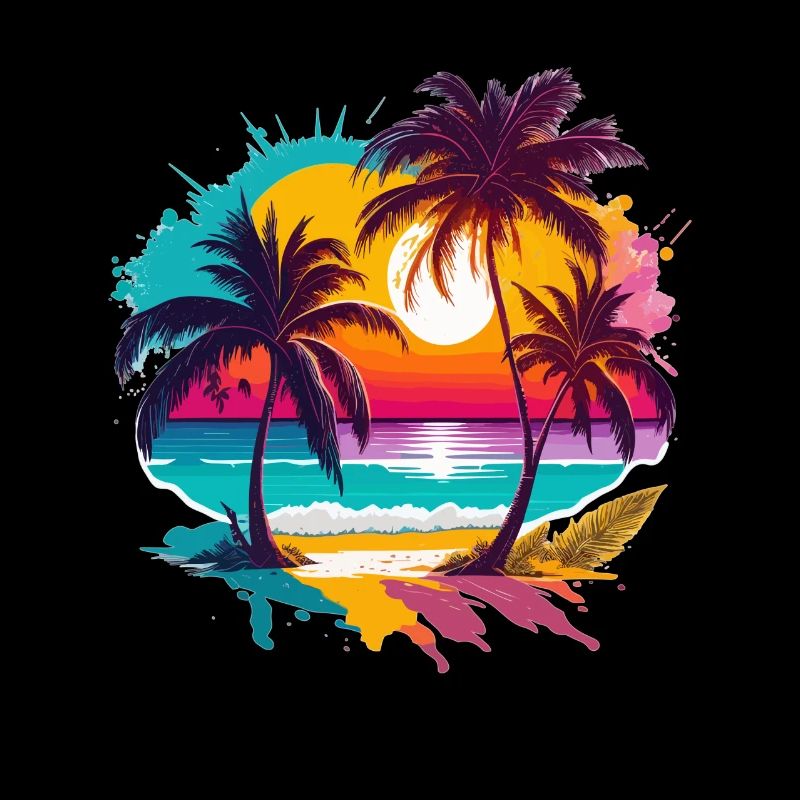 Soleil d’été Palm Tree Beach Island