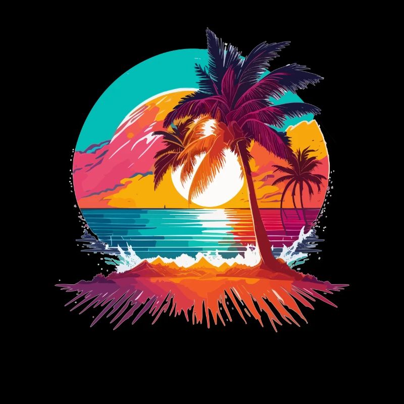 Soleil d’été Palm Tree Beach Island