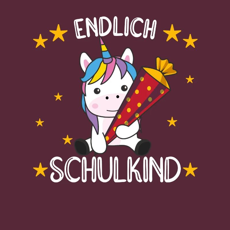 endlich Schulkind Einschulung Schule Einhorn
