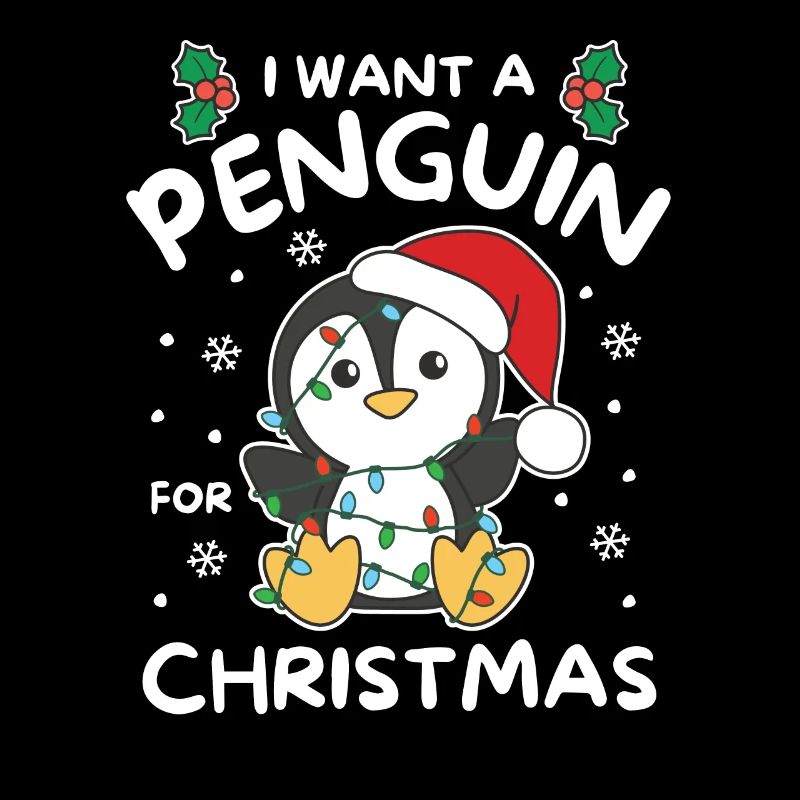 Ich will ein Pinguin zu Weihnachten süße Pinguine