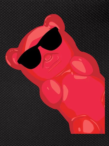 Gummy bears with sunglasses