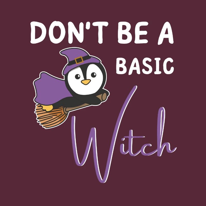 Pinguin Halloween Hexen don't be a basic witch