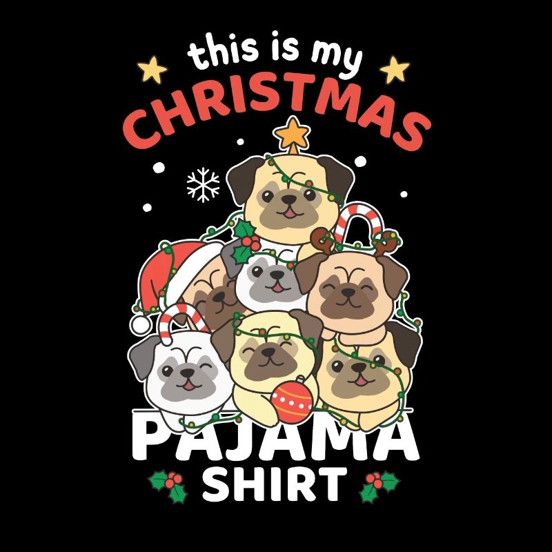Weihnachten Mops Weihnachts Schlafanzug