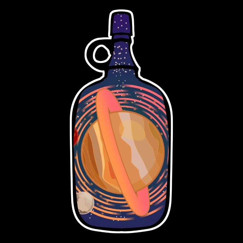 Planète Saturne dans une bouteille