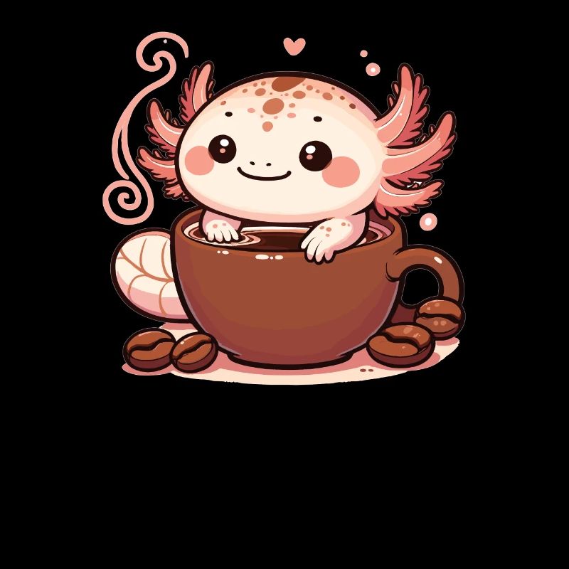 Kaffeebohnen mit Kaffee Axolotl