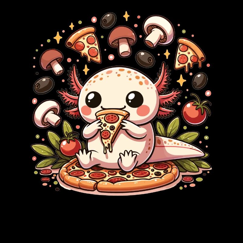 Snaxolotl oder Pizzalotl Axolotl liebt Pizza
