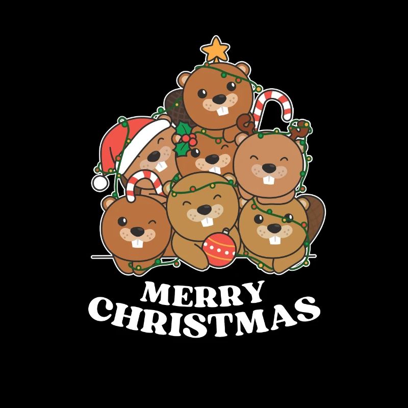 Joyeux Noël Castor Réveillon de Noël Castors