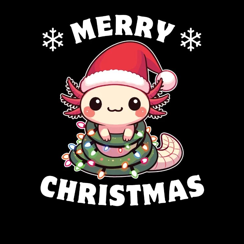 Weihnachtsmütze Weihnachten Lichterkette Axolotl