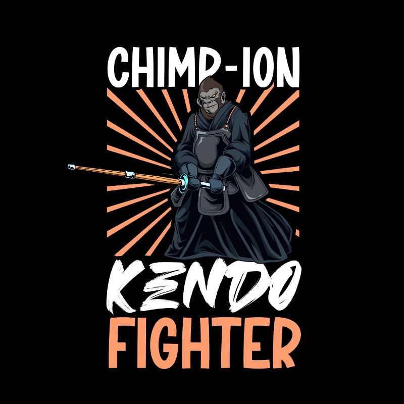 Chimpanzee does kendo