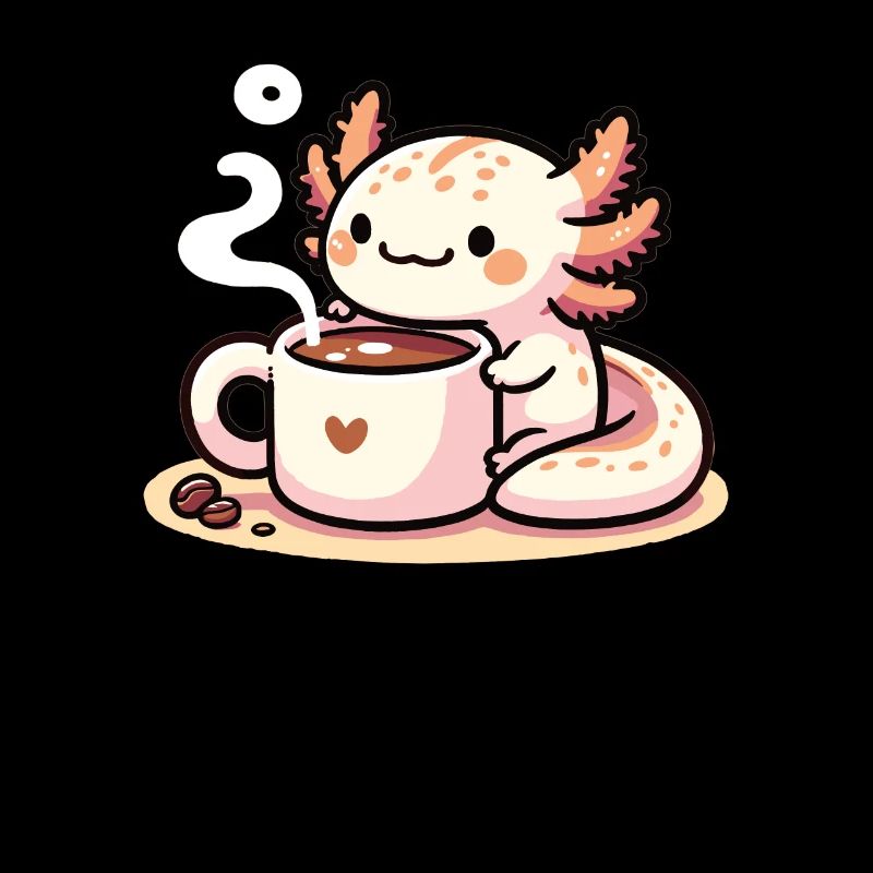Kaffeebohnen mit Kaffee Axolotl