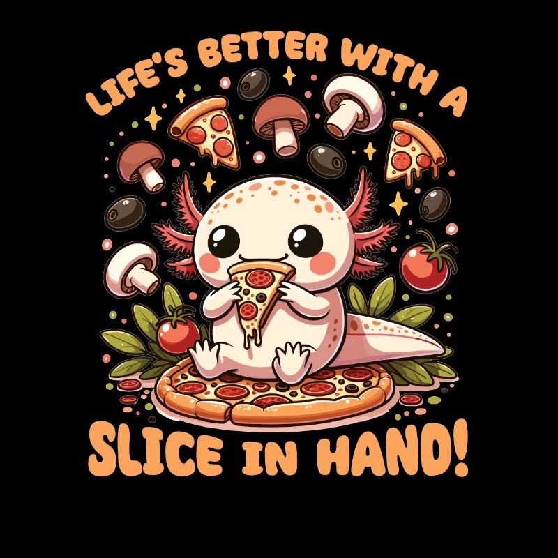 Snaxolotl oder Pizzalotl Axolotl liebt Pizza
