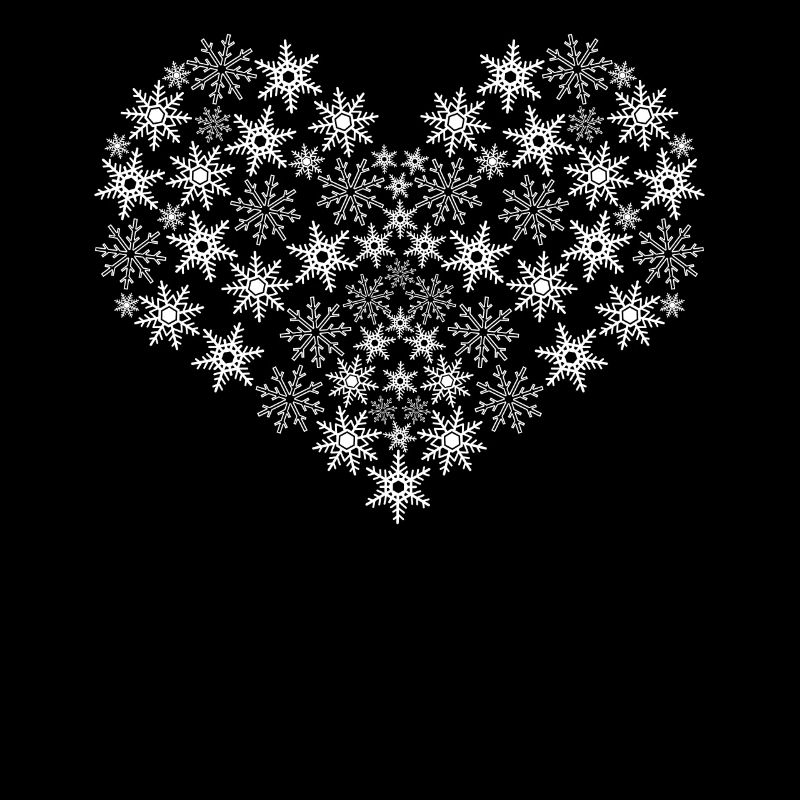Coeur de neige Flocon de neige Flocons de neige