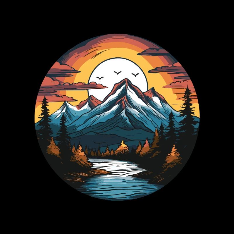 Mountains, Landscape, Nature, Circle