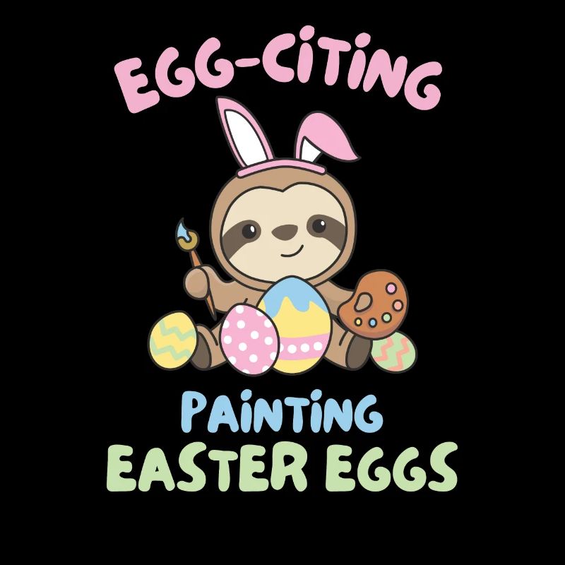 cute sloths for easter with easter eggs sloth