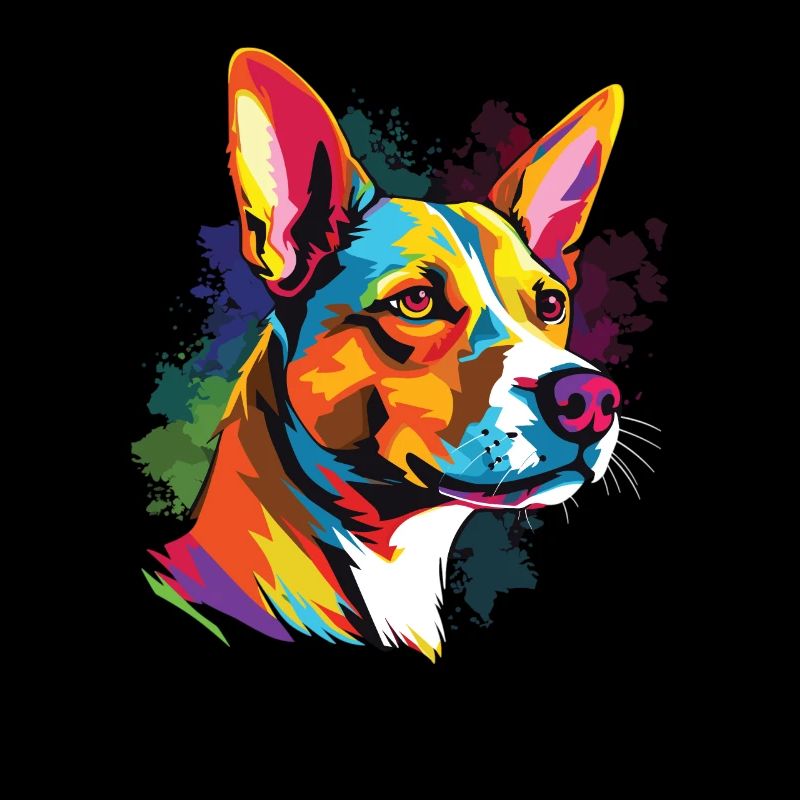 Aquarelle Coloré Basenji