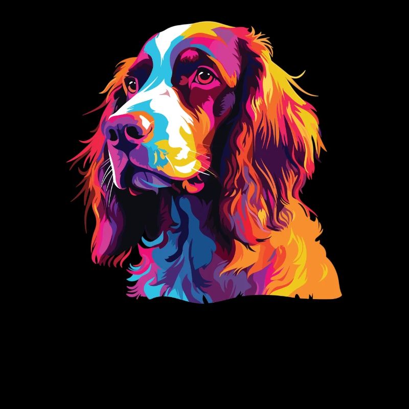 Aquarelle colorée Welsh Springer Spaniel