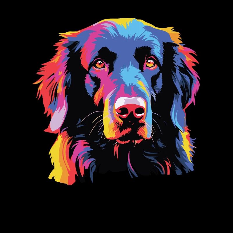 Aquarelle colorée plat enduit Retriever