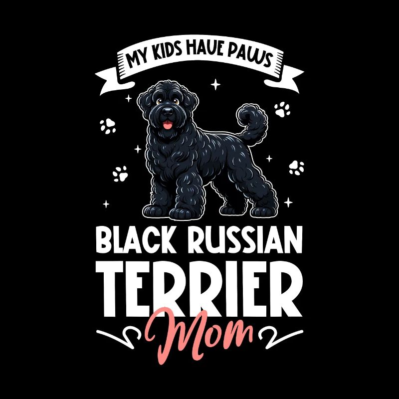 Maman terrier russe noir