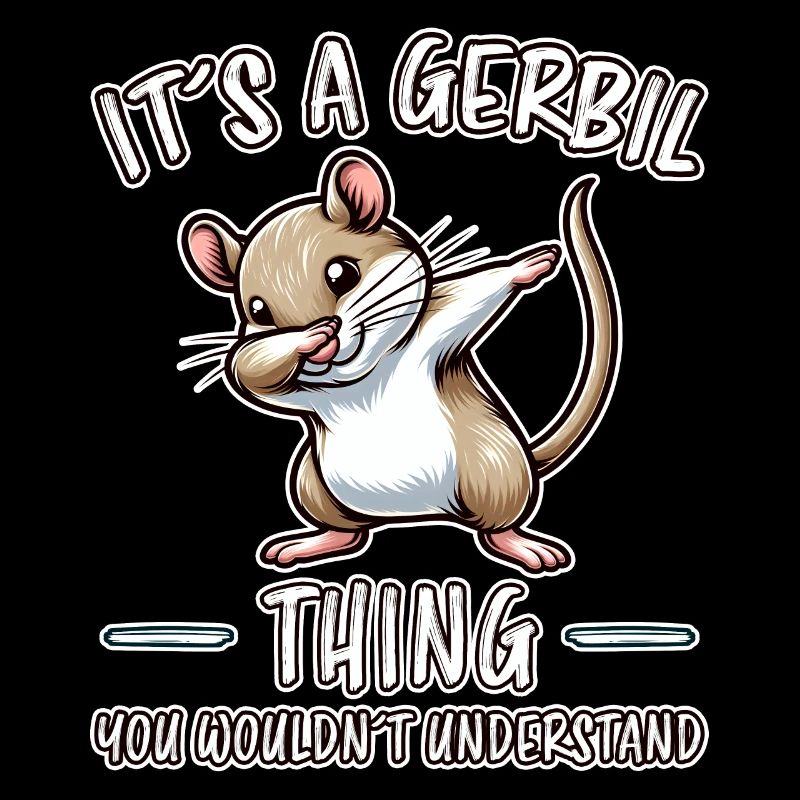 Dabbing Gerbil Saying Racing Rat Gerbil Gift