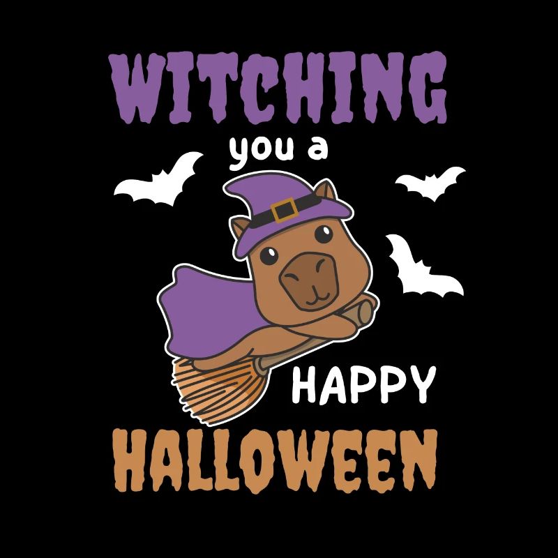 Capybara Witch Witching you a Happy Halloween
