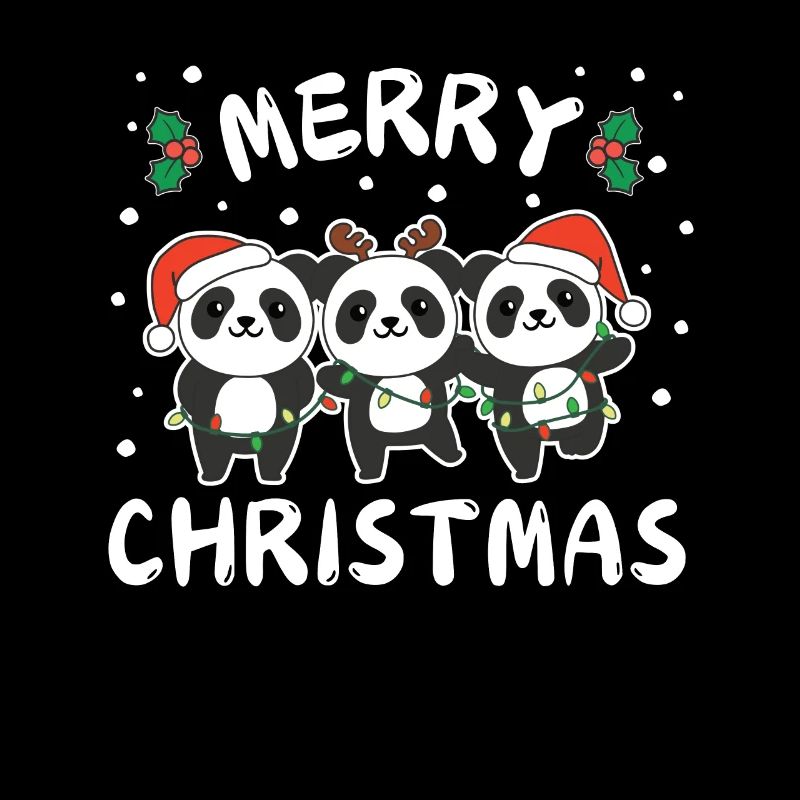 Joyeux Noël Panda mignon Pandas de Noël