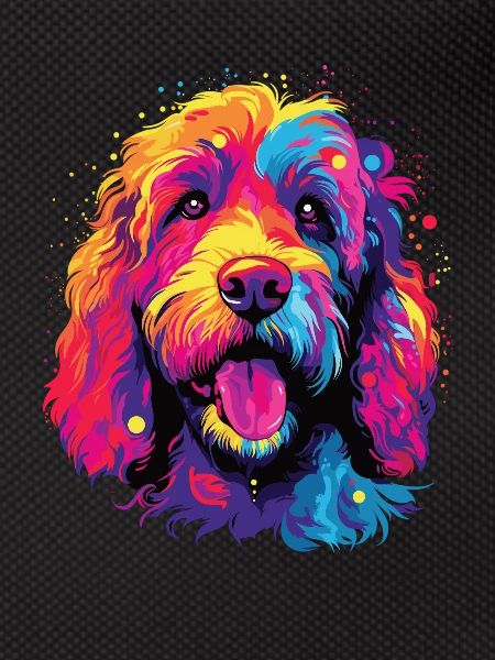 Wasserfarben Farbenfroher Labradoodle