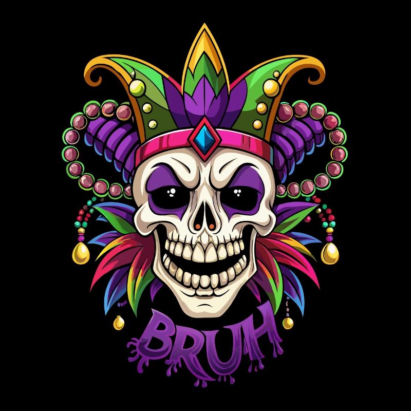Mardi Gras Bruh - Carnaval - Crâne - Cadeau