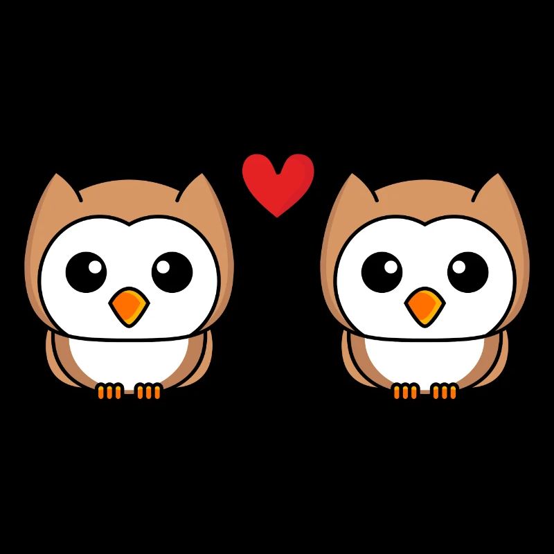 Eule Comic Paar Liebe