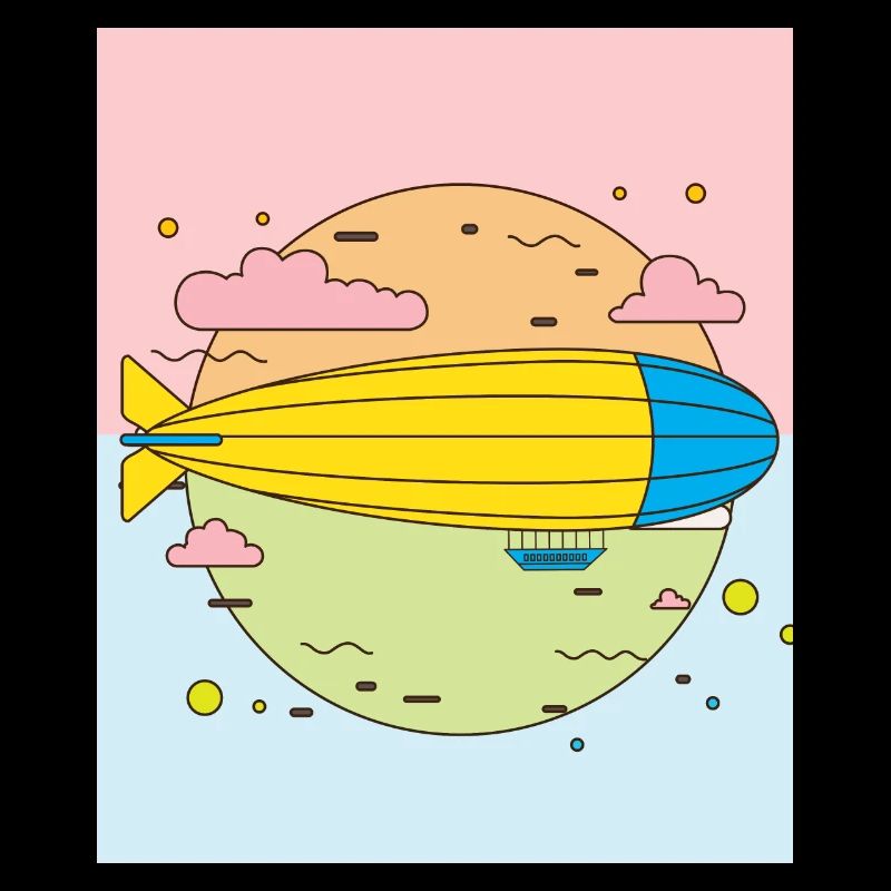 Retro Vintage Zeppelin Mouches