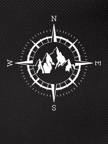 Compass and mountain - (b)