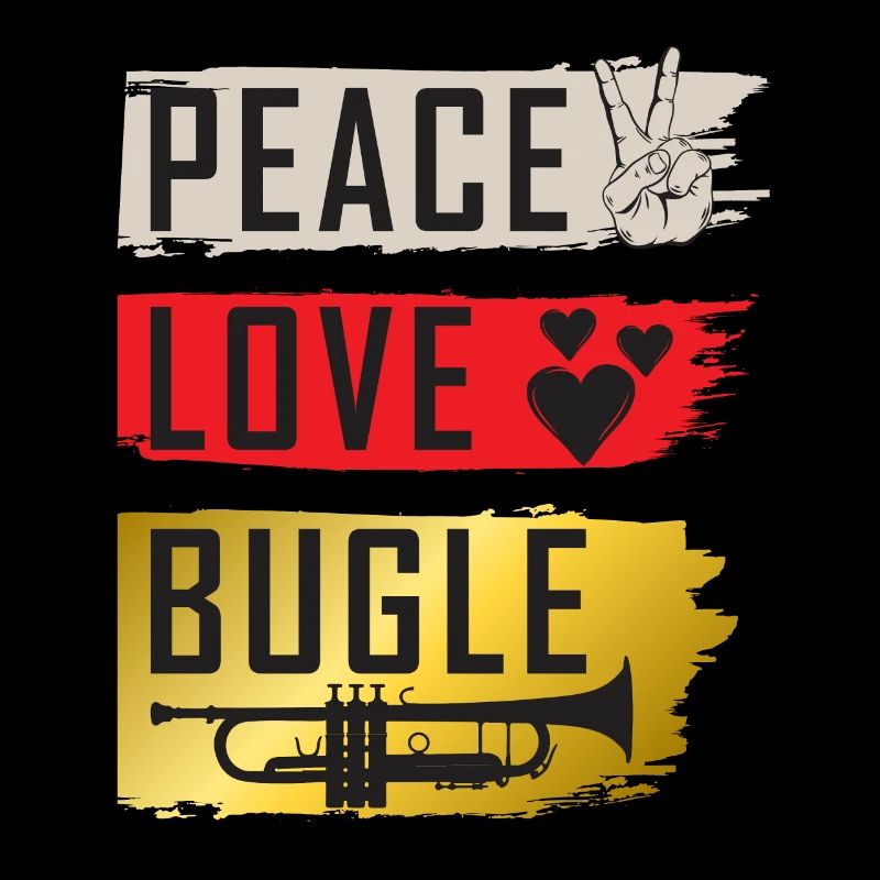 Peace Love Bugle Drumline Music Bugle