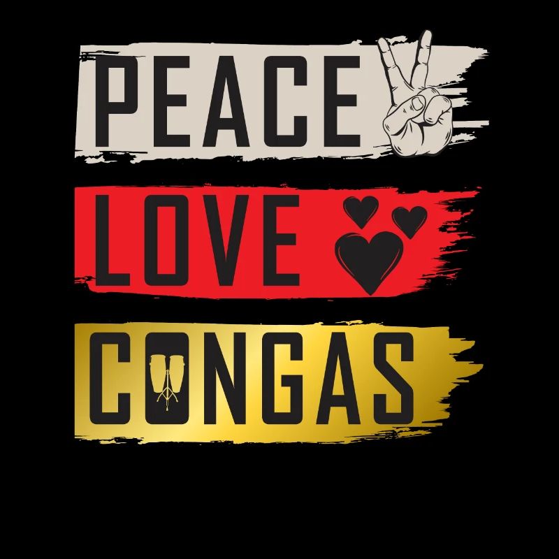 Peace Love Congas Instrument Conga Drum