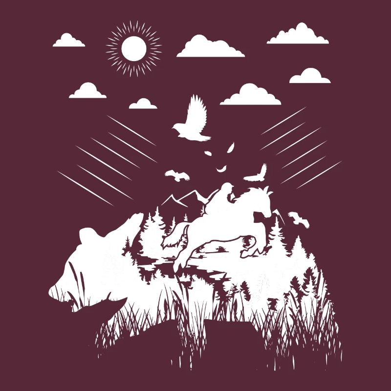 Ours à cheval -